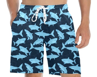 Mens Swimming Trunks Cool Megalodon Shark Side Split Shorts Drawstring Waist Beach Wear Shorts Adjustable Mens Swimming Trunks Cool Megalodon Shark Side Split Shorts Drawstring Waist Beach Wear Shorts Adjustable