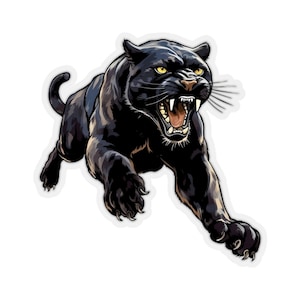 Panther Sticker, Animal Black Puma Car Laptop Vinyl Decal Label Wall Phone Transparente Clear Small Large Art Computer Flask