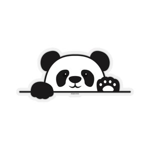 Decalques de parede de panda fofos, adesivo engraçado preto e branco para interruptor de luz, decalque de parede de vinil para laptop, garrafa de água fofa, para-choque de carro, etiqueta estética mural