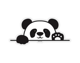 Cute Panda Wall Decals, Funny Black White Light Switch Sticker Vinyl Wall Laptop Decal Cute Waterbottle Car Bumper Aesthetic Label Mural