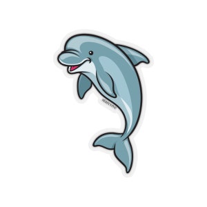 Delfin-Aufkleber, Fische, Ozean-Strandtiere, Laptop-Kunstvinyl, Autofenster, ästhetische Telefon-Kapselkaffee, Computer-niedliche Wand