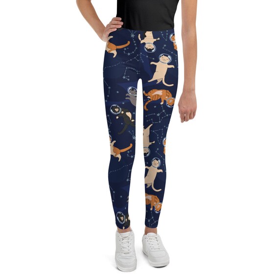 Galaxy Cats in Space Girls Leggings 8-20, Blue Stars Kittens Themed Youth  Funny Teen Cute Printed Kids Yoga Pants Graphic Fun Tights Gift -   Canada