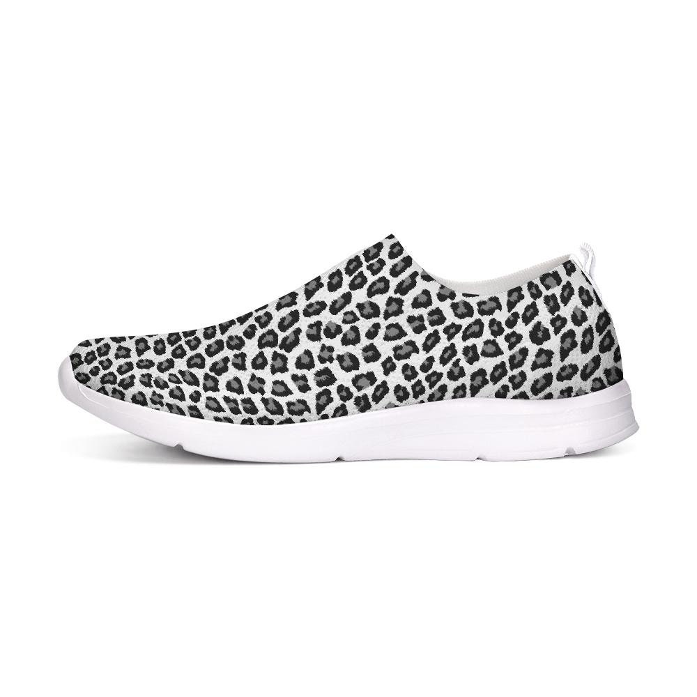 Snow Leopard Print Slip-on Flyknit Shoe Sneaker Black White | Etsy