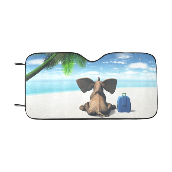 Lustige Strand Windschutzscheibe Sonnenschutz, Ozean Meer Elefant Auto  Zubehör Auto Protector Fenster Visier Bildschirm Abdeckung Dekor 55 x 29,53  -  Österreich