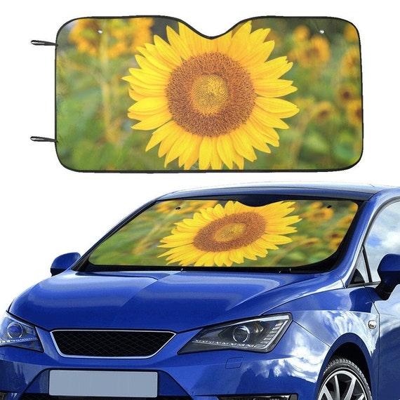 Sonnenblume Sonnenschutz Auto Windschutzscheibe, Blumen Blumen Zubehör Auto  Sun Front Shade Protector Fenster Visier Bildschirm Banner Decor Universal  - .de