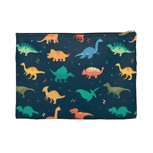 Dinosaur Pencil Case Pouch,  Gifts Dino Lovers Holder Pen Coin Travel Bag Accessory Canvas Zipper Large Small Organizer