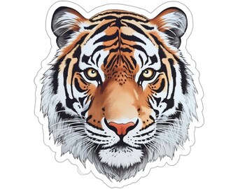 Sticker Dynasty Tiger Attack Sticker – Leaping Animal Vinyl Decal, Waterproof, Made In Texas