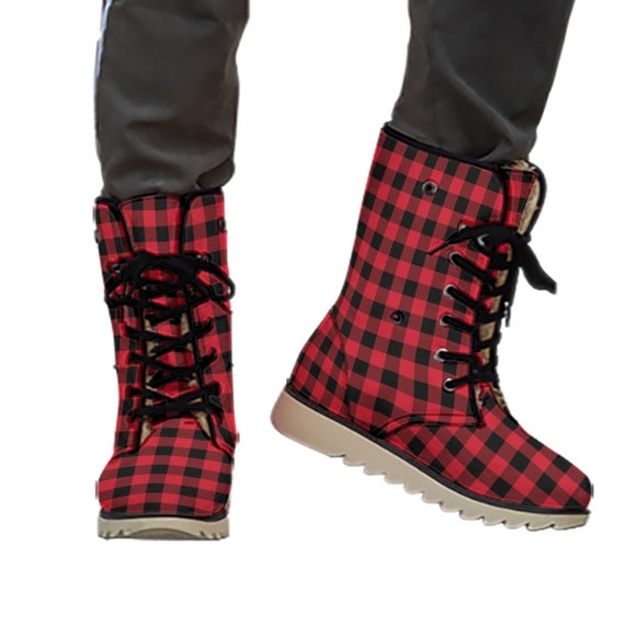 Buffalo plaid shop snow boots