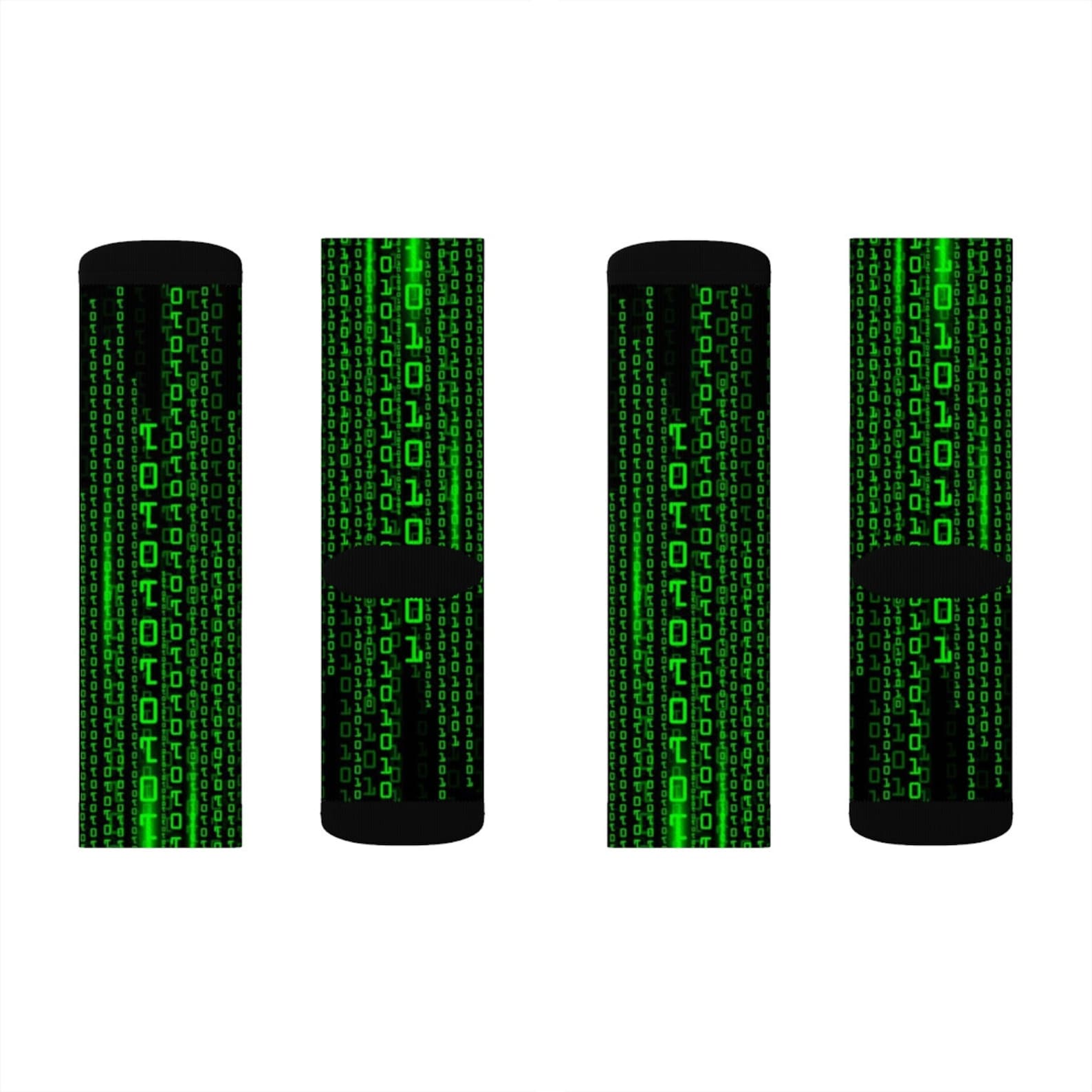 Computer Digital Socks, 3D Printed Sublimation Green Binary Code ...
