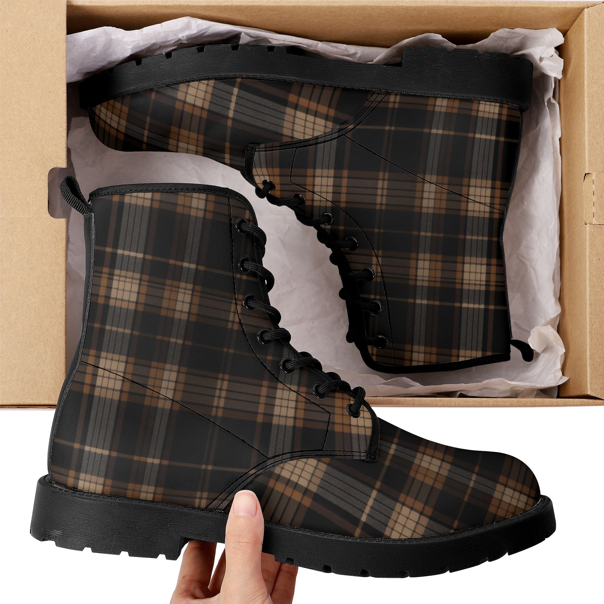 Mens plaid boots sale