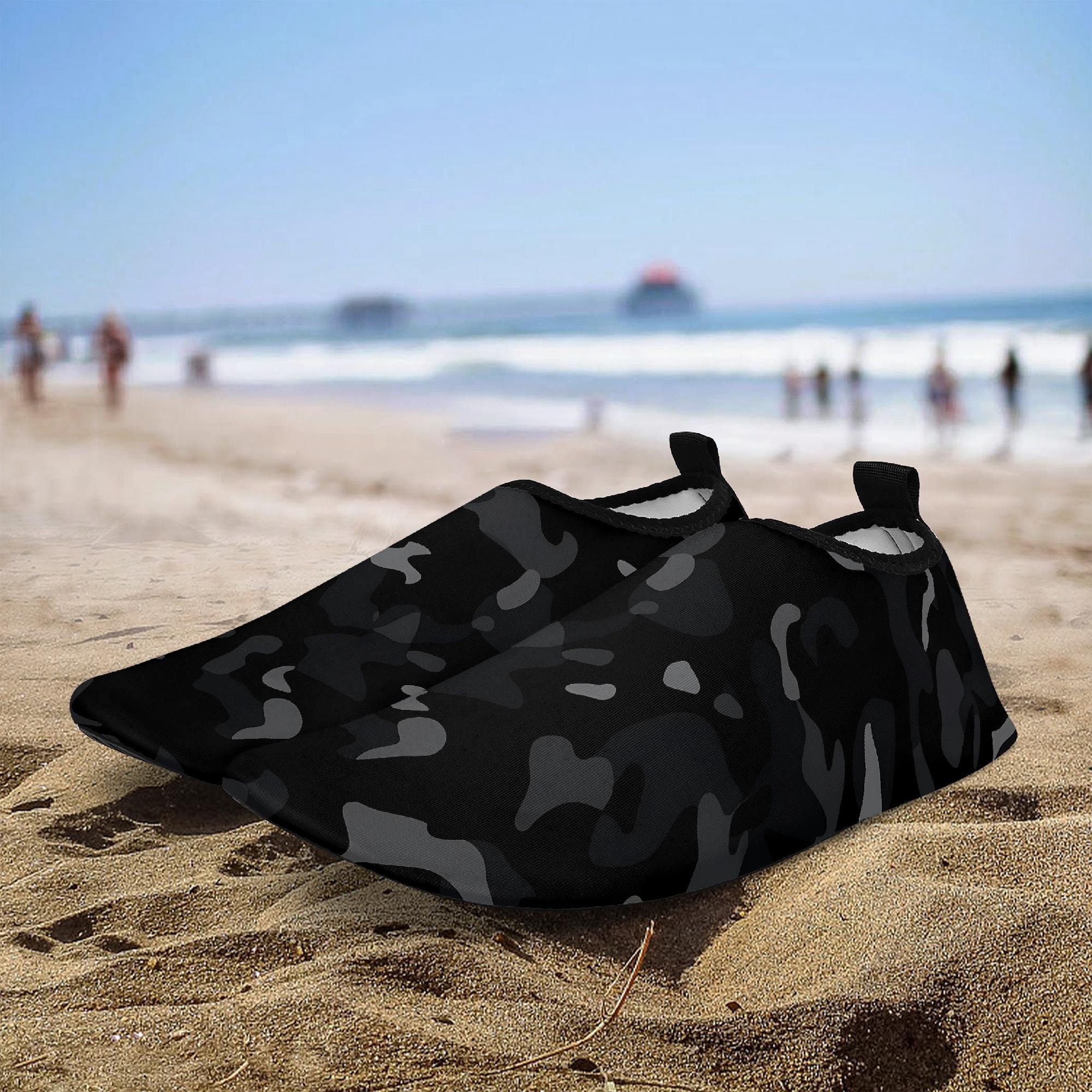 Scarpe Da Acqua Uomo Donna – Scarpette Da Scoglio E Piscina – Gomma, Suola Piatta, Tacco Pull On – Ideali Per Nuoto, Surf, Spiaggia – Numero 40 EU, Nero