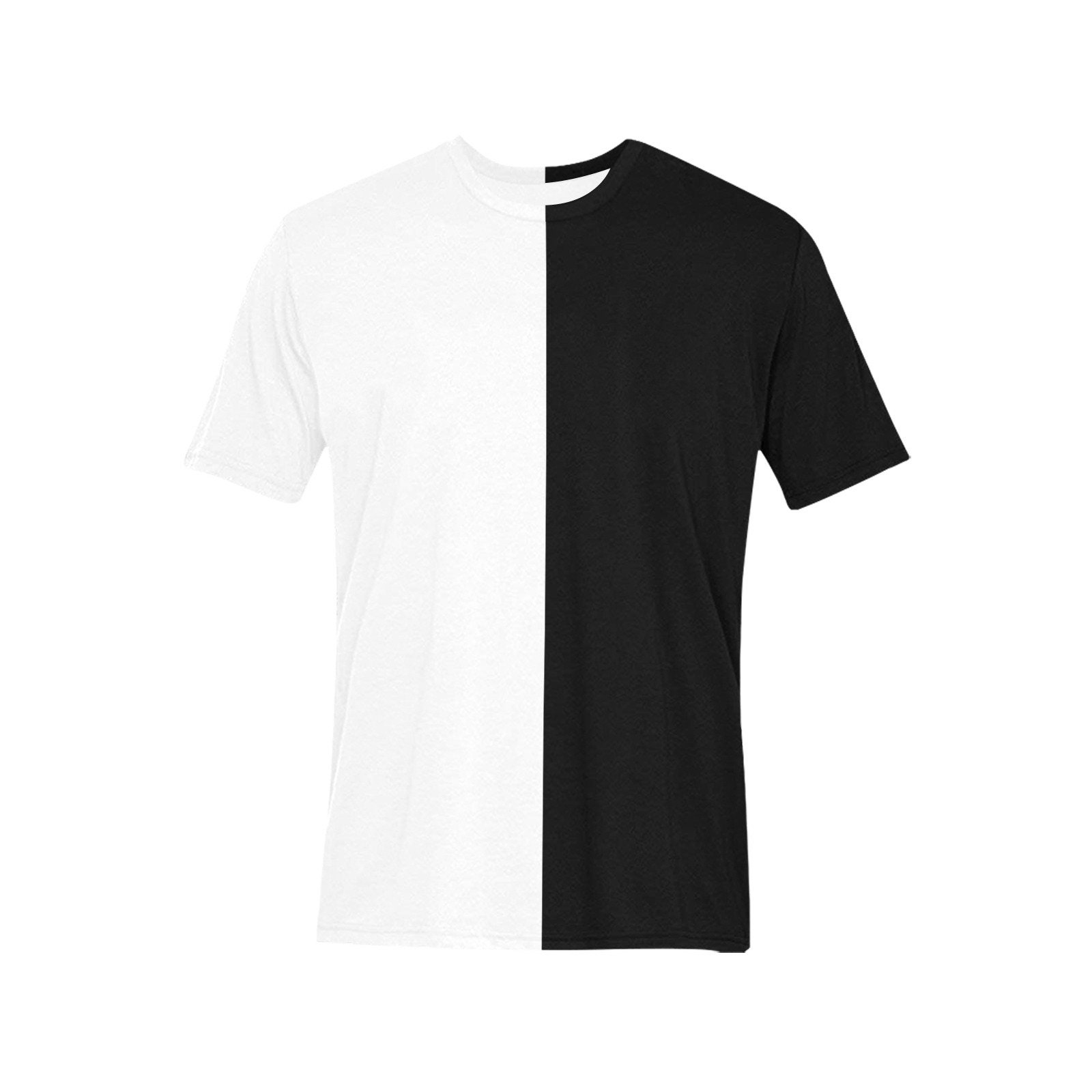 Maglietta Meta Nera Meta Bianca Color Block Split 2 Two Tone Combo Print Designer Leggero Girocollo Uomo Donna T shirt a maniche corte Etsy Italia