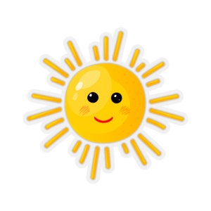 Sun Sticker, Sunshine Sunrays Laptop Decal Vinyl Cute Waterbottle Tumbler Car Waterproof Bumper Aesthetic Wall Mural