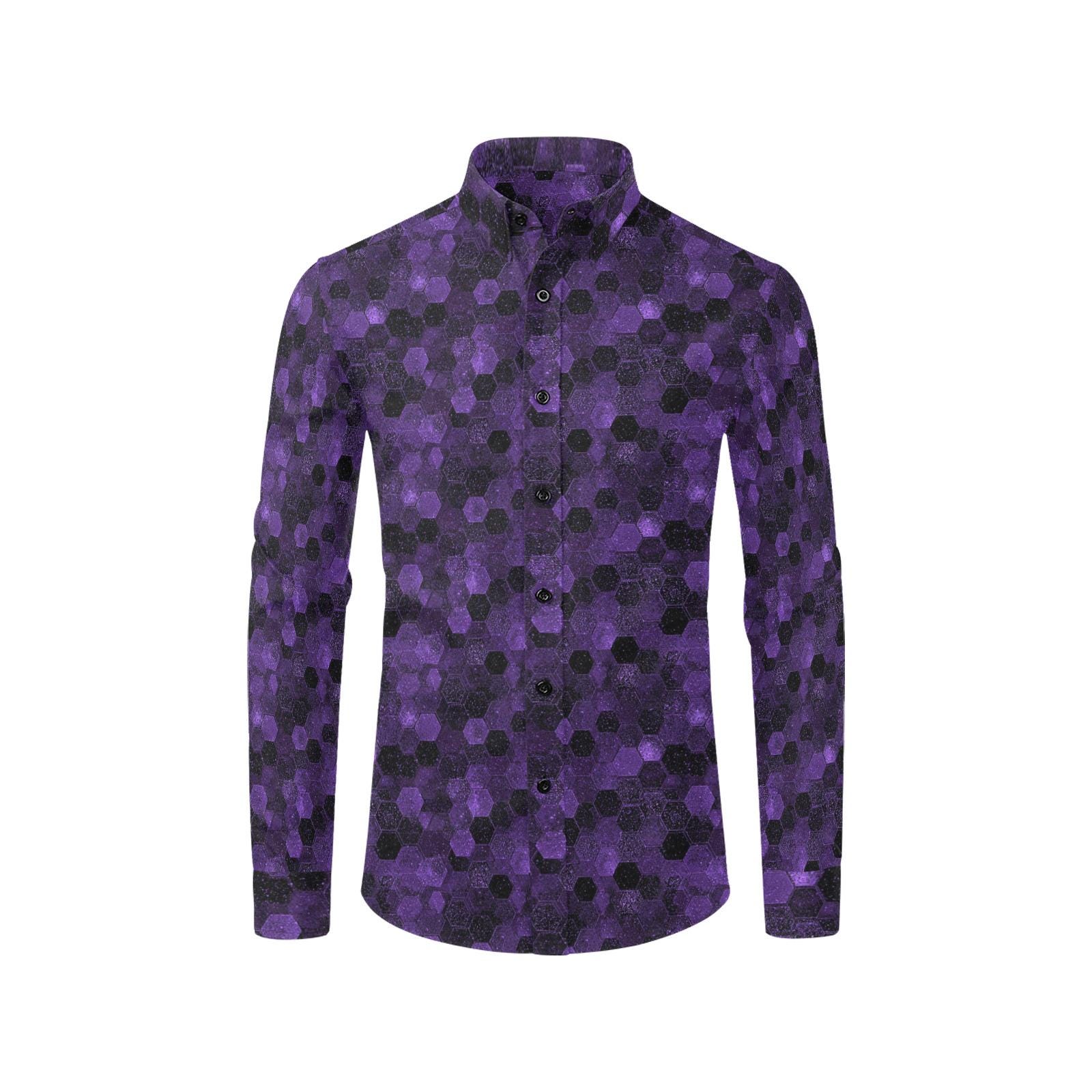 Black Purple Long Sleeve Men Button up Shirt, Hexagonal Two Tone Combo Print Buttoned Collared Casual Dress Chest Pocket Guys Plus Size - Etsy Black Purple Long Sleeve Men Button up Shirt, Hexagonal Two Tone Combo Print Buttoned Collared Casual Dress Chest Pocket Guys Plus Size - Etsy