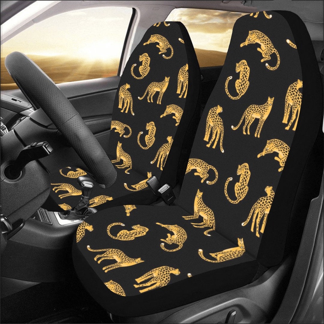 Tiger Auto Sitzbezüge 2 Stück, Animal Print Leopard Gepard Muster