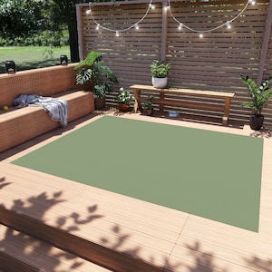 Sage Green Outdoor Area Rug, Light Olive Waterproof Carpet Porch Home Floor Large 2x3 4x6 3x5 5x7 9x10 Patio Small Exterior Camping Mat