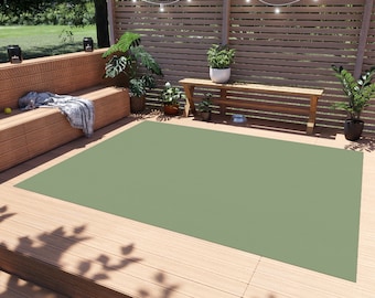 Sage Green Outdoor Area Rug, Light Olive Waterproof Carpet Porch Home Floor Large 2x3 4x6 3x5 5x7 9x10 Patio Small Exterior Camping Mat