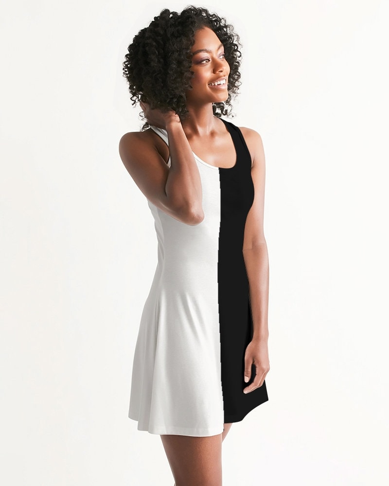 half black half white dress Amazon.com: Women's Sexy Sleeveless Dress Low Cut Black & White Panelled Maxi Skirt High Waist Tight A-Line Flowing Slip Dress(X-Large) : Clothing, Shoes & Jewelry