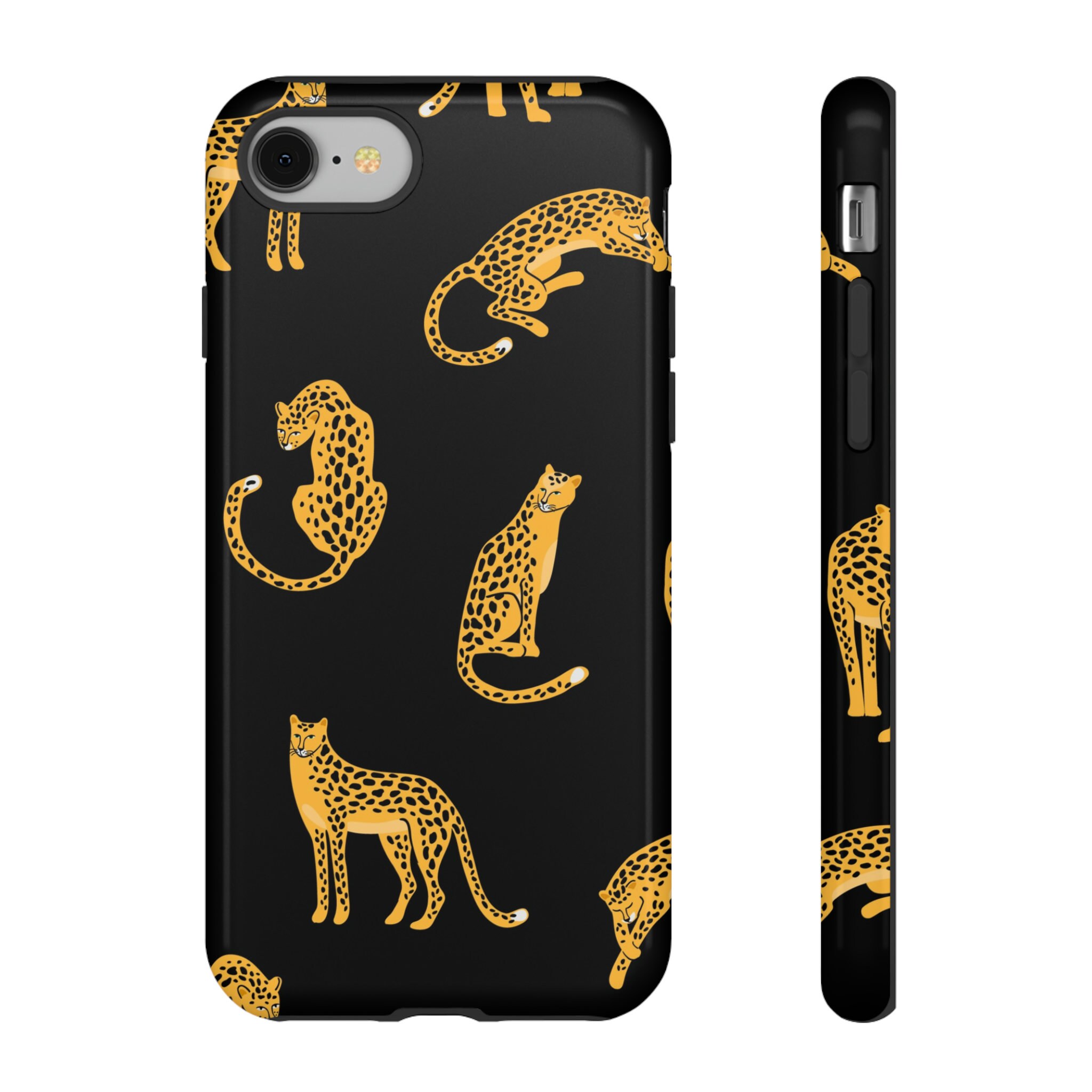 Jaguar Black iPhone 15 14 13 12 Pro Case, Cheetah Leopard Black