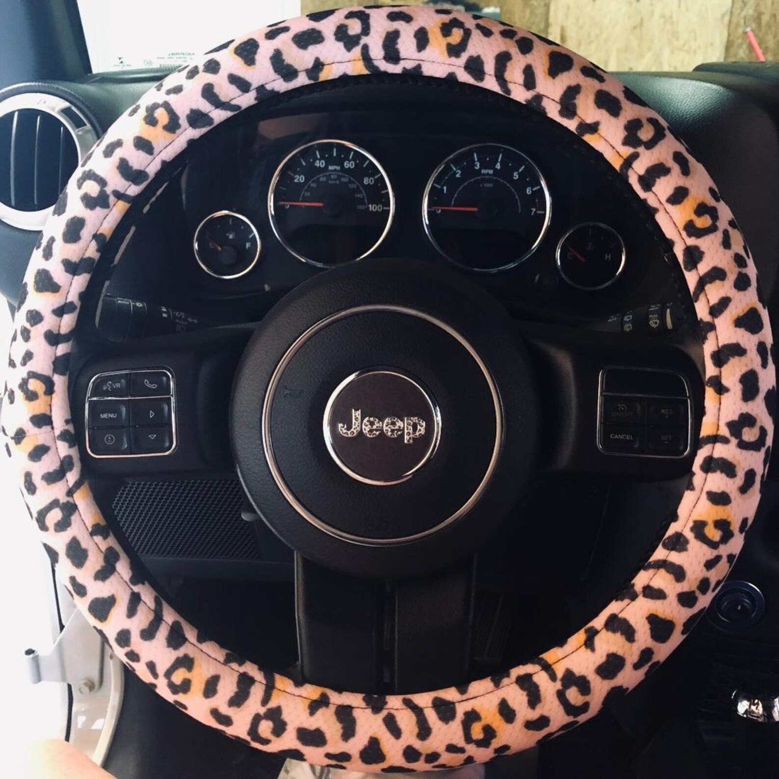 Pink Leopard Steering Wheel Cover With Antislip Insert Cute Etsy