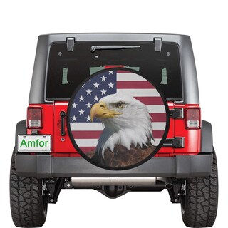 Copripneumatico Universale 15'' Con Bandiera Americana – Impermeabile Per Camper E SUV