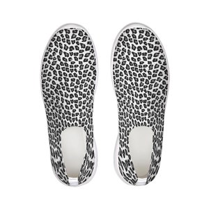 black and white leopard slip on sneakers