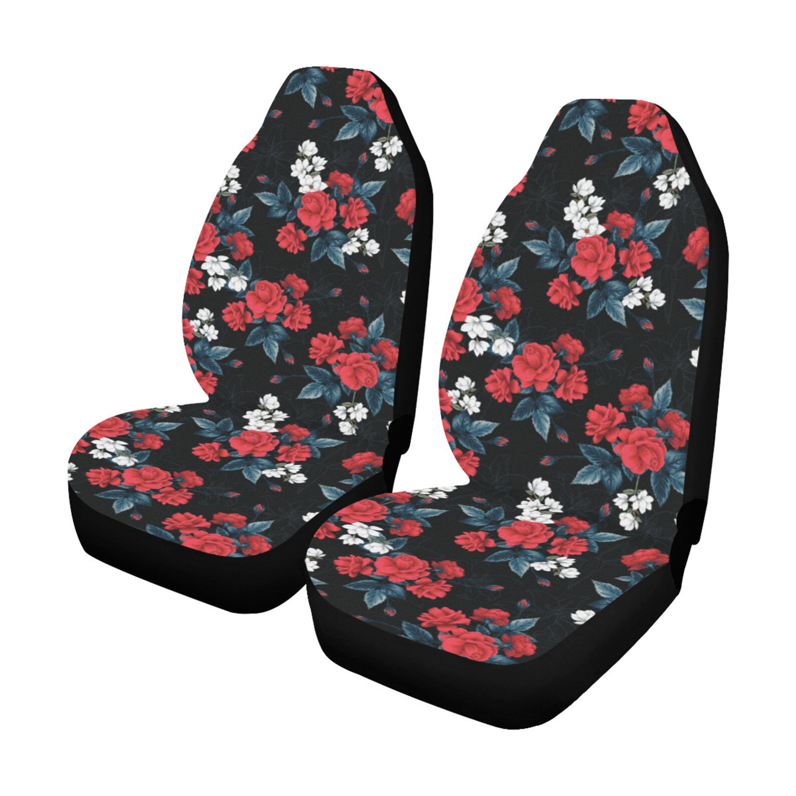 Red Roses Car Seat Cover 2 Pc Floral Pretty Magnolia Front Etsy