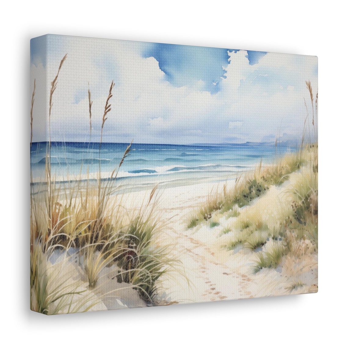 Beach Canvas Gallery Wrap, Coastal Sand Dunes Ocean Wall Art Print ...