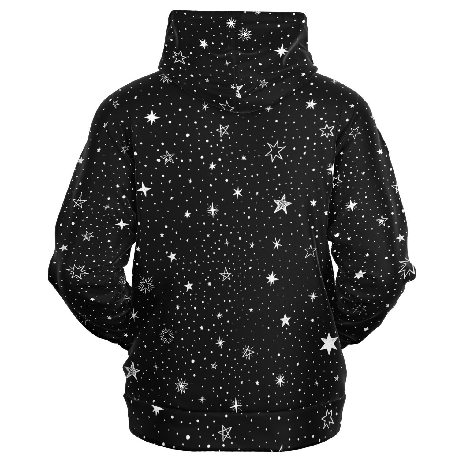 Stars Zip up Hoodie, Black White Space Celestial Galaxy Full