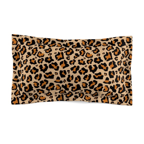 Leopard Microfiber Pillow Sham, Animal Cheetah Print Matching