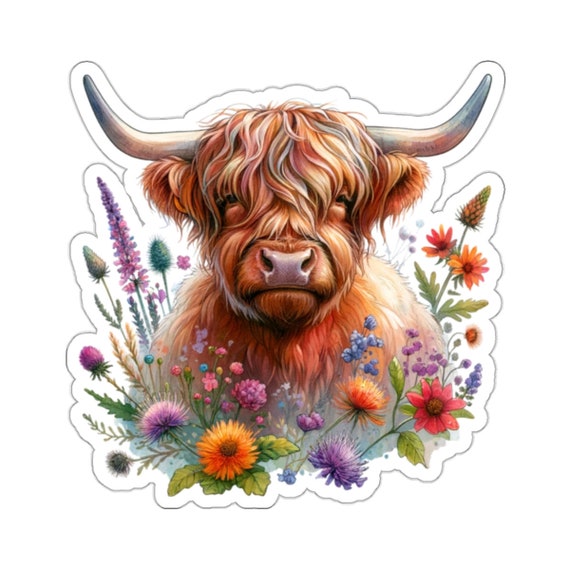 Scottish Highlands Sticker - Squiddy Brand Vinyl Decal For Cars & Laptops