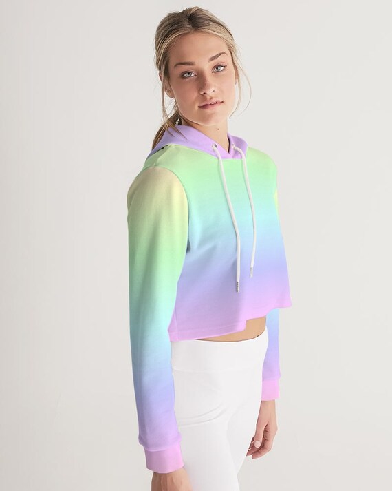 Rainbow cropped hoodie hotsell