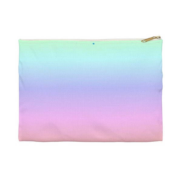 Pink Tie Dye Zipper Pouch Bag, Ombre Rainbow Gradient Kawaii Teen Girl Gifts Bag Canvas Cosmetic Toiletry Accessory Makeup Bag