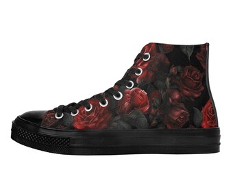 ladies black high top sneakers