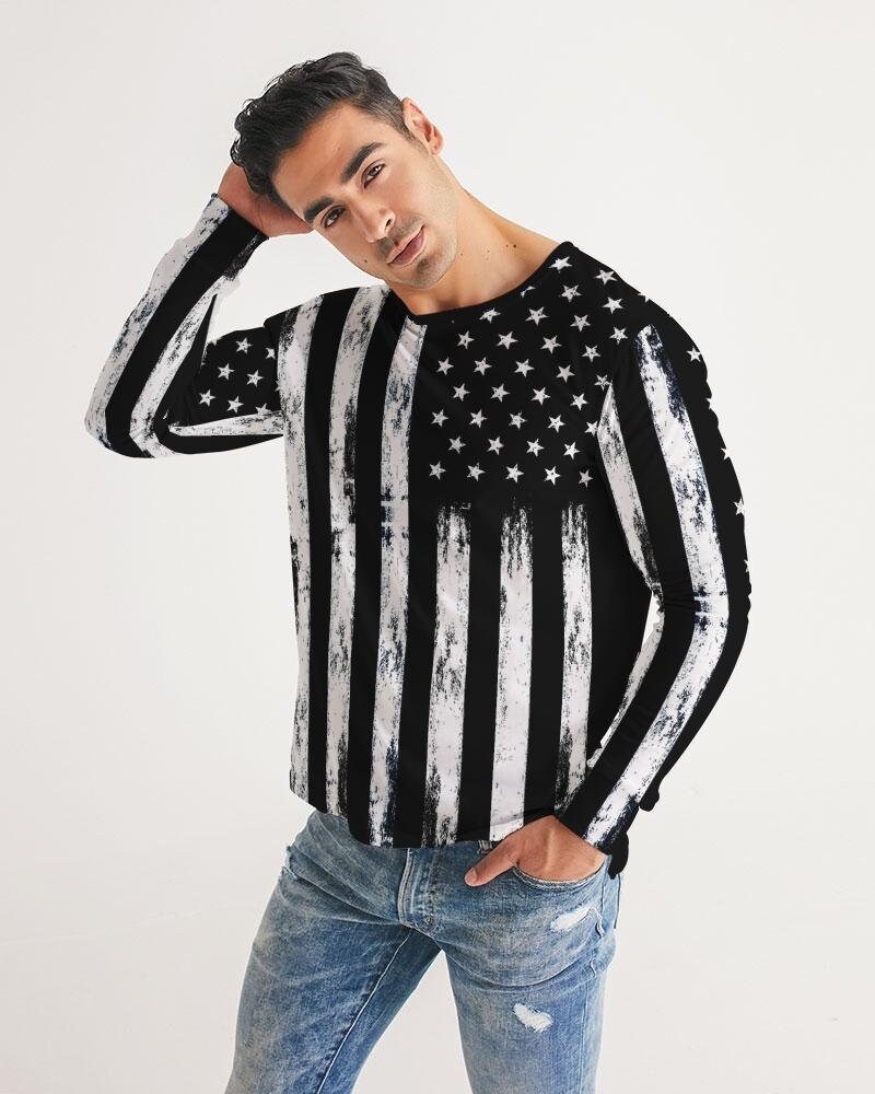 American Flag Usa Men Long Sleeve 