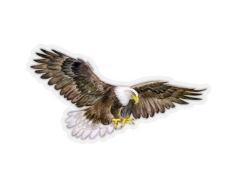 American Eagle Stickers, Bald Eagle Bird Laptop Vinyl Cute Waterbottle Tumbler Car Bumper Aesthetic Label Window Wall Mural Decal Die Cut