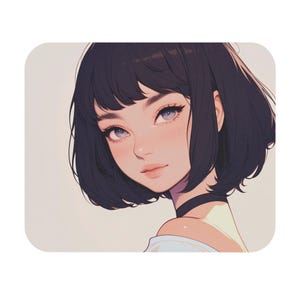 Anime Girl Mauspad, niedliches Kawaii Computer Gaming Einzigartige Gedruckt Schreibtisch Cool Dekorative Ästhetische Design Rechteck Matte