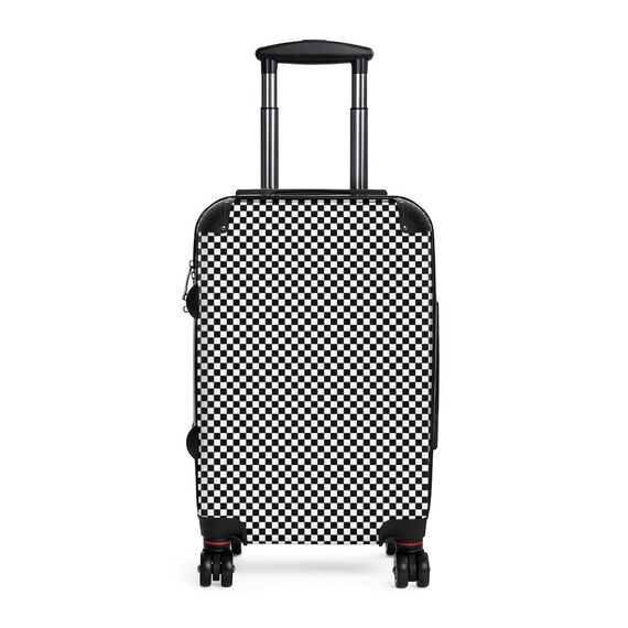 Cabin Suitcase Luggage Checkered Carry 