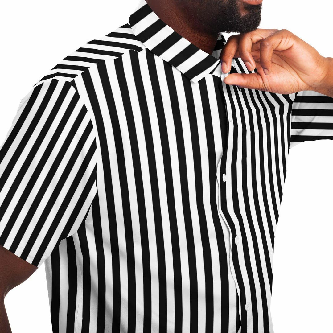 black and white dress shein Italian Black Stripe Shirt – StudioSuits main image 0