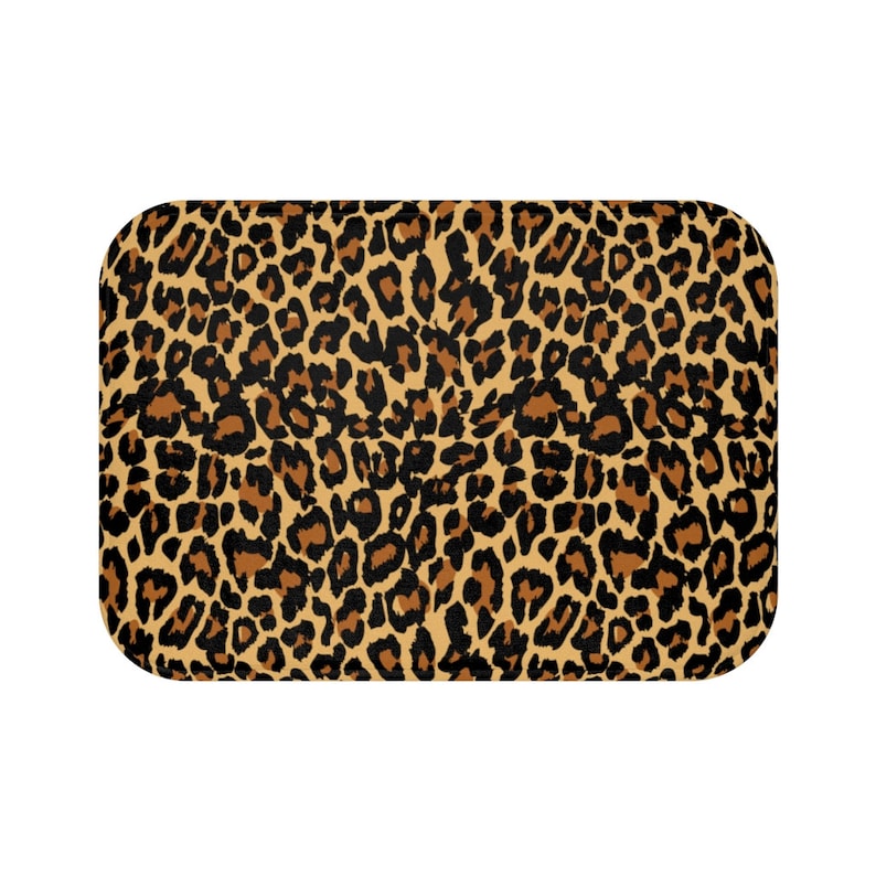 Leopard Print Bath Mat Animal Cheetah Shower Microfiber Etsy