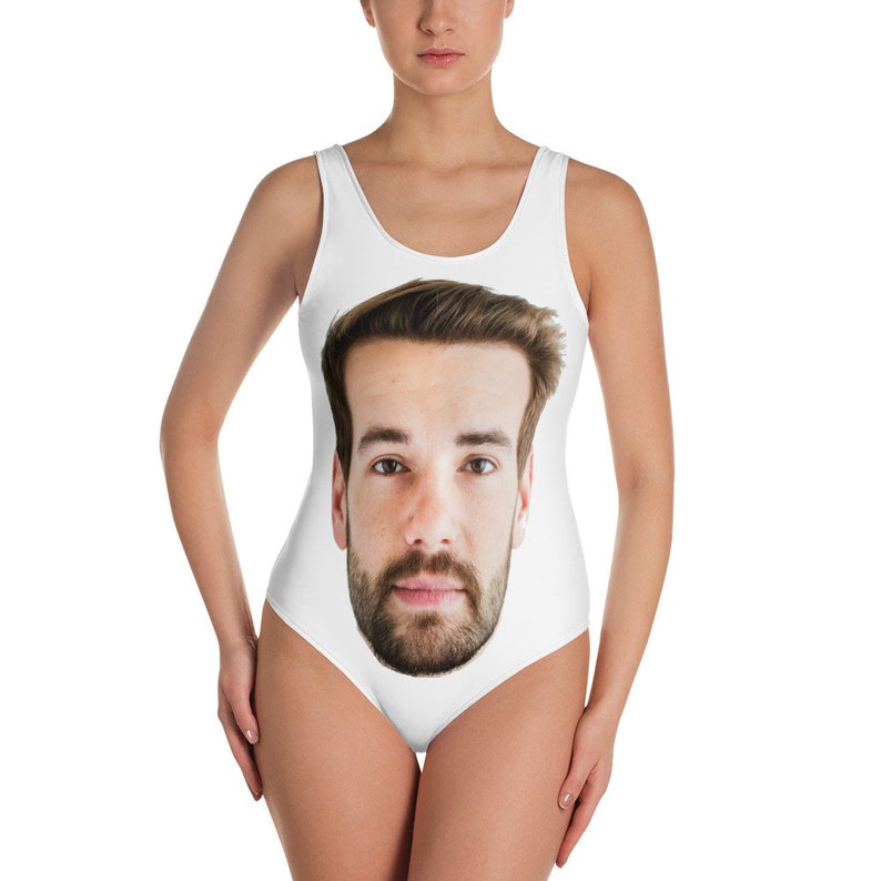 face printed on swimsuit