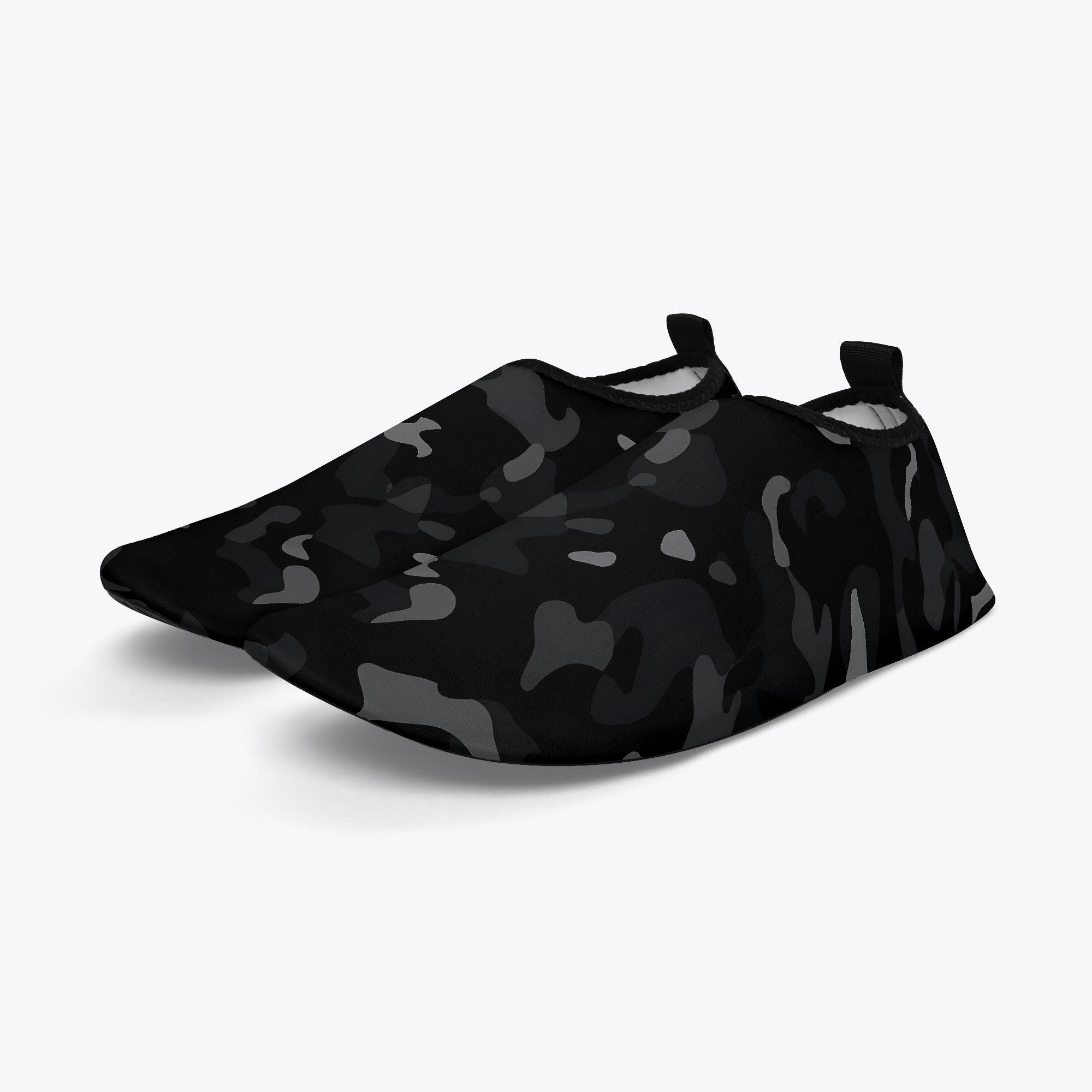 Black Camo Water Shoes, Grey Camouflage Men Women Aqua Beach Surf