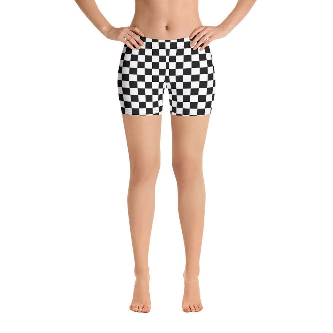 Racing Checkered Women's Shorts Pistachio