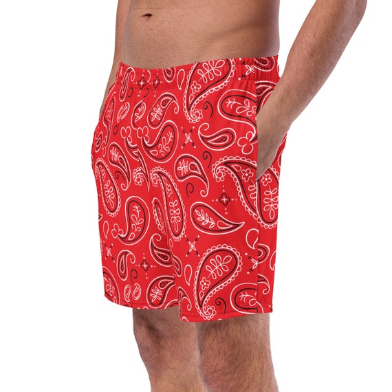 【CIVILIST】 SWIM SHORT [RED PAISLEY] Amazon.com: Paisley Bandana Boho Red Teen Boys Beach Shorts