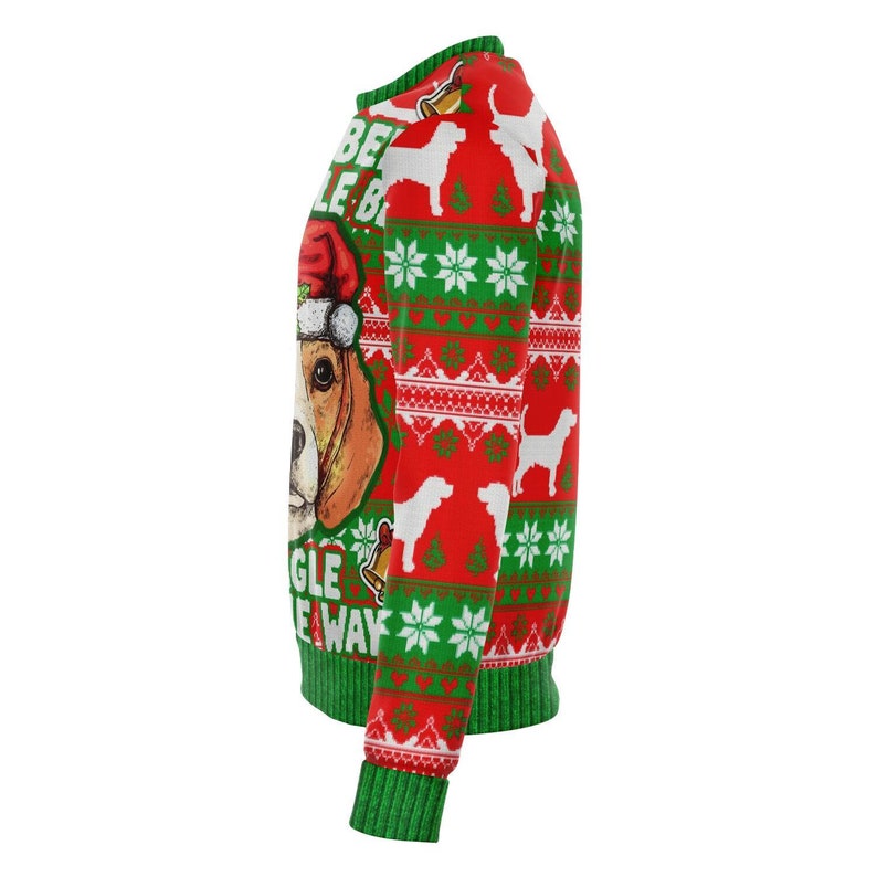 Beagle Ugly Christmas Sweater Dog Beagle Bells All the Way Etsy
