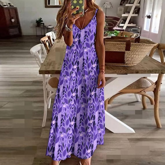 Purple Floral Maxi Dress