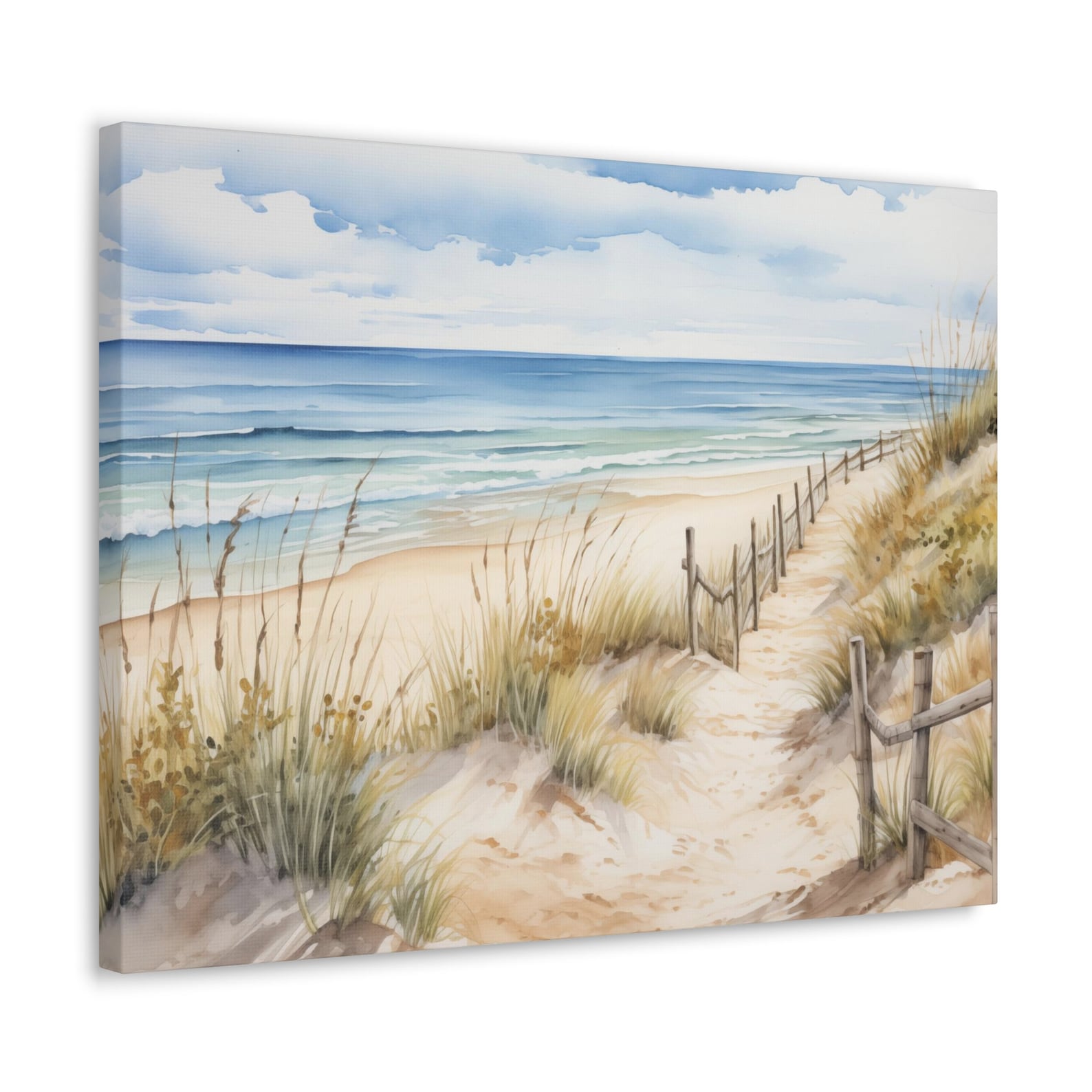 Beach Canvas Gallery Wrap, Coastal Sand Dunes Ocean Sea Wall Art Print ...