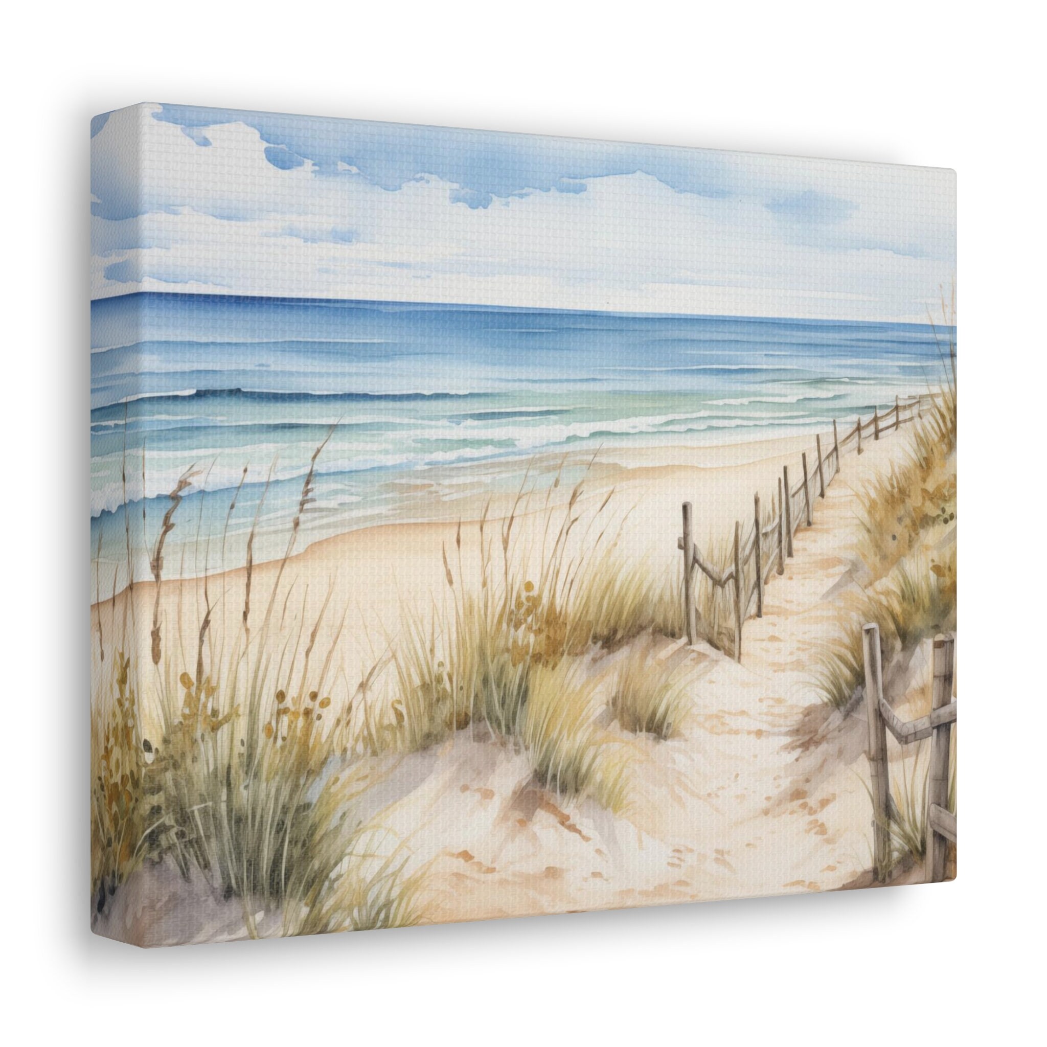 Beach Canvas Gallery Wrap, Coastal Sand Dunes Ocean Sea Wall Art Print ...