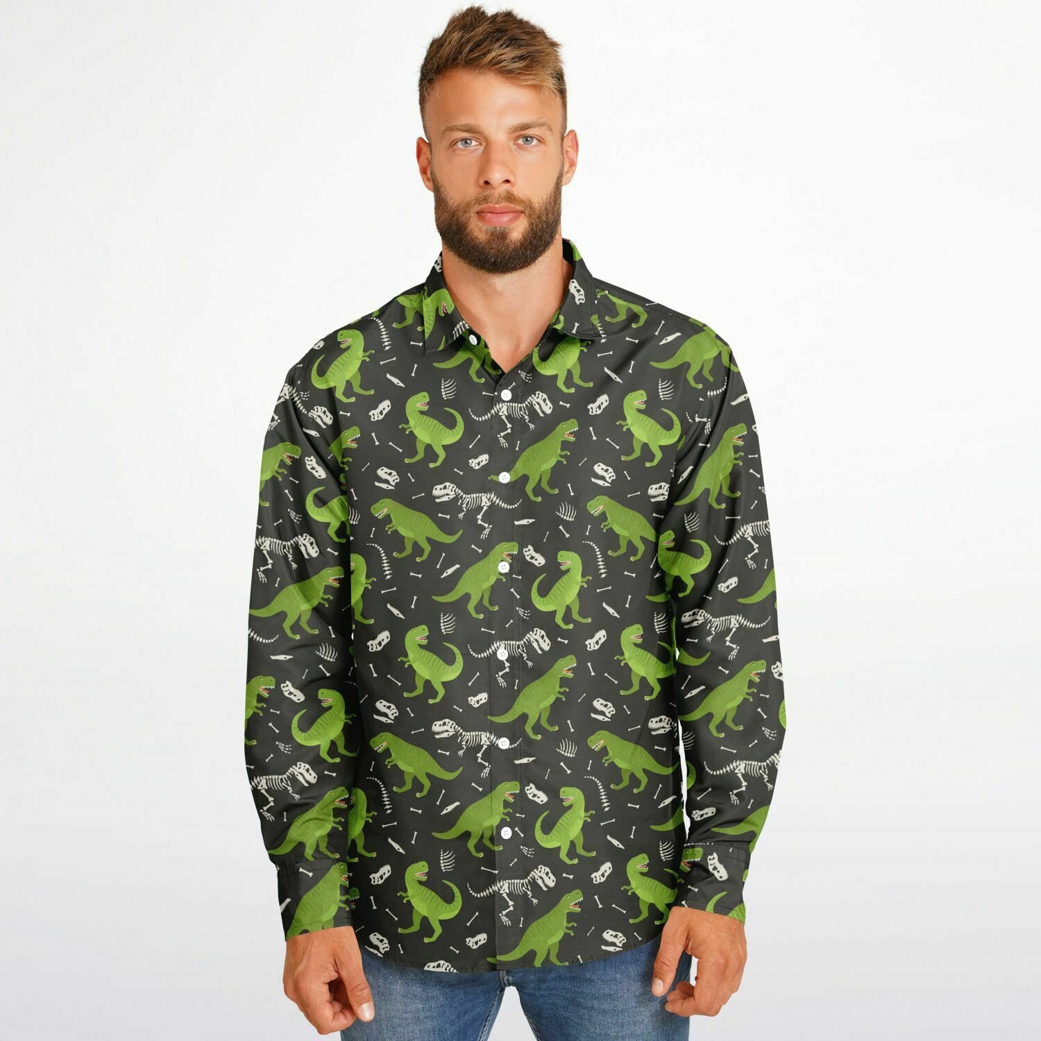 dinosaur dress shirt mens Jurassic World Park T-Rex Big Boys Hawaiian Button Down Shirt Toddler to  Big Kid