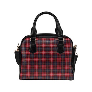 Sac à main à carreaux Buffalo rouge, motif tartan à carreaux noirs mignon petit sac à bandoulière en cuir PU de haute qualité sac à main de designer pour femmes